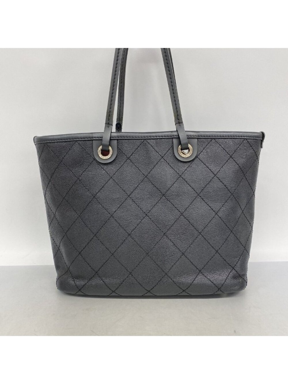 Chanel Tote Caviar Leather Black Silver - Picture 10 of 10
